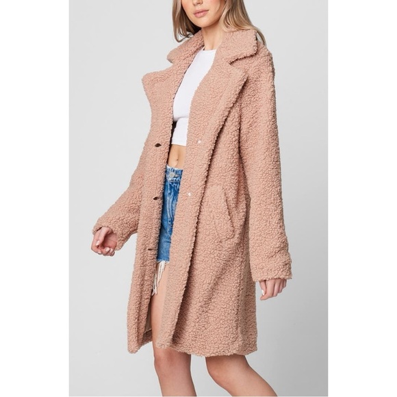 Blank NYC Longline Faux Shearling Coat - Picture 2 of 6